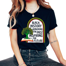 Load image into Gallery viewer, Black Lives Matter Shirt, Black History Honoring The Past Tree Tee, - Unisex T-Shirt - Black
