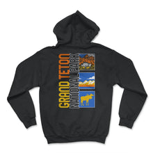 Load image into Gallery viewer, Grand Teton National Park Shirt, Wyoming Mountain Tee, Animal Outdoor - Hoodie - Black
