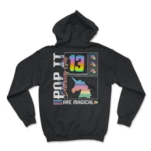 Load image into Gallery viewer, 13th Birthday Girl Unicorn Cute Tee, Pop Birthday Party Theme Costume - Hoodie - Black
