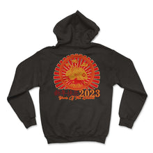 Load image into Gallery viewer, Chinese Zodiac Shirt, 2023 Year Of The Rabbit Floral Tee, Rabbit - Hoodie - Black
