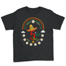 Load image into Gallery viewer, Cinco De Mayo Shirt, 5th De Mayo Down To Fiesta, May 5th Mexican - Youth Tee - Black
