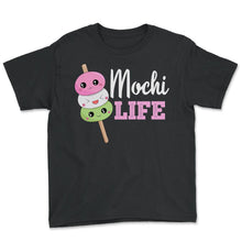 Load image into Gallery viewer, Cute kawaii Mochi t shirt Ice Cream Japanese Food Rice Cake - Youth Tee - Black
