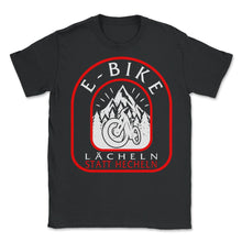 Load image into Gallery viewer, E-Bike Lächeln statt hecheln Shirt, Elektrofahrrad, Elektroradfahrer - Unisex T-Shirt - Black

