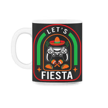 Load image into Gallery viewer, Cinco De Mayo Shirt, Let's Fiesta Gaming Controller, May 5th Fiesta - 11oz Mug - Black on White
