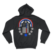 Load image into Gallery viewer, Thin Red &amp; Blue Line American Flag Shirt, Law Enforcement Tee, Police - Hoodie - Black
