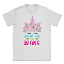 Load image into Gallery viewer, Enfant T Shirt 39 Ans Fille Anniversaire Cadeau Licorne T Shirt copy - Unisex T-Shirt - White
