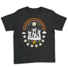 Load image into Gallery viewer, Dinosaur Alien Abduction Shirt, Funny Dinosaur Alien Tee, UFO - Youth Tee - Black
