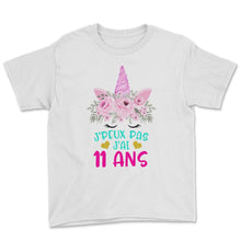 Load image into Gallery viewer, Enfant T Shirt 11 Ans Fille Anniversaire Cadeau Licorne T Shirt copy - Youth Tee - White
