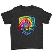 Load image into Gallery viewer, Earth Day Everyday Vintage Mountains Nature Pine Tree Green Preserve - Youth Tee - Black
