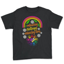 Load image into Gallery viewer, Occupational Therapy Shirt, Embracing Challenges Enhancing lives, OT - Youth Tee - Black
