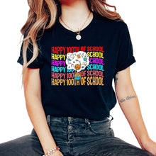 Load image into Gallery viewer, School Shirt, Happy 100th Of School Bag Things Cute Tee, Back To - Unisex T-Shirt - Black
