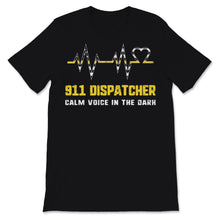 Load image into Gallery viewer, 911 Dispatcher Shirt Calm Voice In The Dark Heartbeat USA Yellow Thin
