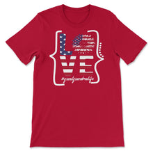 Load image into Gallery viewer, Great Grandma Life Love 4th Of July Sunflower T Shirt - Unisex T-Shirt - Red
