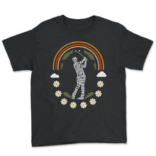Load image into Gallery viewer, Golf Shirt, Men's Golf Player Typography Tee, Rainbow Golf Lover, - Youth Tee - Black
