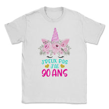 Load image into Gallery viewer, Enfant T Shirt 90 Ans Fille Anniversaire Cadeau Licorne T Shirt copy - Unisex T-Shirt - White
