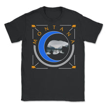 Load image into Gallery viewer, Glacier National Park, Retro Glacier Montana Grizzly Bear Souvenir - Unisex T-Shirt - Black
