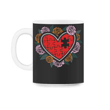 Load image into Gallery viewer, Puzzle Heart And Missing Piece Shirt, Dad Mom Puzzle Heart And Baby - 11oz Mug - Black on White
