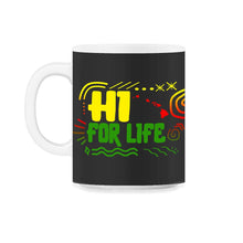 Load image into Gallery viewer, Hi For Life Shirt, Hawaii Rasta Island Chain Tee, Hawaii Traveler - 11oz Mug - Black on White
