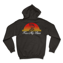 Load image into Gallery viewer, Fishing Shirt, Kiss My Bass Fishing Vintage Retro Tee, Fishing Lover - Hoodie - Black
