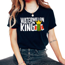 Load image into Gallery viewer, Men's Watermelons Shirt, Watermelon Kin Tee, Smooth Green Skin Red - Unisex T-Shirt - Black
