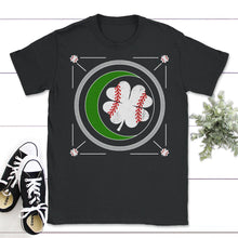 Load image into Gallery viewer, Baseball St Patricks Day, Four Leaf Clover Baseball Lover Gift, Men - Unisex T-Shirt - Black
