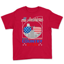 Load image into Gallery viewer, 4th Of July Shirt, All American Country Stud USA Flag Sunglasses - Youth Tee - Red
