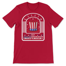 Load image into Gallery viewer, 4th Of July Shirt, Little Mr. Independent USA Flag Hat Independence - Unisex T-Shirt - Red
