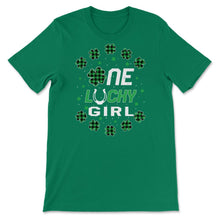 Load image into Gallery viewer, Funny St Patricks Day Gift for PreK Kinder One Lucky Girl T Shirt - Unisex T-Shirt - Kelly Green

