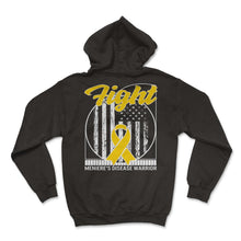 Load image into Gallery viewer, Meniere’s Disease Awareness Shirt, Fight Meniere's US Flag Ribbon Tee - Hoodie - Black
