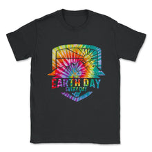 Load image into Gallery viewer, Earth Day Everyday Vintage Mountains Nature Pine Tree Green Preserve - Unisex T-Shirt - Black
