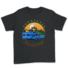 Load image into Gallery viewer, Sunnyvale Trailer National Park Shirt, Mountain Vintage Retro - Youth Tee - Black
