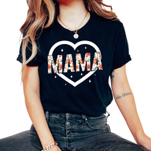 Load image into Gallery viewer, Mother Shirt, Mama Simple Floral Design Tee, Cute New Mom, Favorite - Unisex T-Shirt - Black
