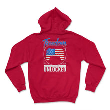 Load image into Gallery viewer, 4th Of July Shirt, Freedom Unlocked Controller Flag Funny - Hoodie - Red
