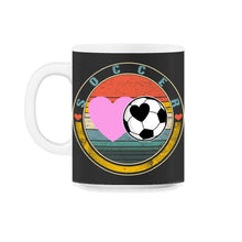 Load image into Gallery viewer, Soccer Shirt, Love Heart Soccer Tee, Soccer Gift Idea, Soccer Girls - 11oz Mug - Black on White
