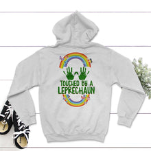 Load image into Gallery viewer, St. Patricks Day Shirt, Touched By A Leprechaun, Irish Lucky Adult - Hoodie - White
