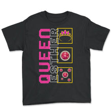 Load image into Gallery viewer, Purim Shirt, Queen Esther Crown Jewel Tee, Biblical Queen Jewish - Youth Tee - Black
