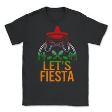 Load image into Gallery viewer, Cinco De Mayo Shirt, Let's Fiesta Gaming Controller, May 5th Fiesta - Unisex T-Shirt - Black
