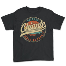 Load image into Gallery viewer, Râleuse Chiante Mais Adorable Humour T Shirt copy - Youth Tee - Black
