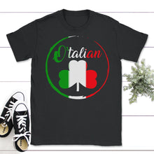 Load image into Gallery viewer, St. Patricks Day Shirt, O'talian Tee, Italian Flag Italia Lucky Lover - Unisex T-Shirt - Black
