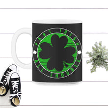 Load image into Gallery viewer, St. Patricks Day Shirt, Part Irish All Trouble Tee, Irish Lucky Gift, - 11oz Mug - Black on White
