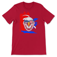 Load image into Gallery viewer, 4th Of July Shirt, Independence Day USA Flag Patriotic Eagle Wearing - Unisex T-Shirt - Red
