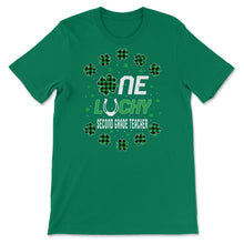 Load image into Gallery viewer, Funny St Patricks Day Gift for PreK Kinder One Lucky Second Grade - Unisex T-Shirt - Kelly Green
