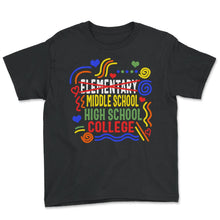 Load image into Gallery viewer, Middle School Shirt, Elementary School Graduation Vintage Tee, Back - Youth Tee - Black
