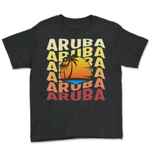 Load image into Gallery viewer, Aruba Paradise Beach Shirt, Aruba Tee, Gift Ideas For Beach Lover, - Youth Tee - Black
