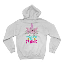 Load image into Gallery viewer, Enfant T Shirt 27 Ans Fille Anniversaire Cadeau Licorne T Shirt copy - Hoodie - White
