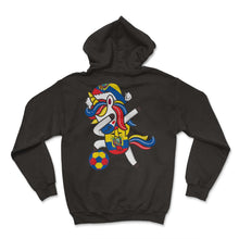 Load image into Gallery viewer, Soccer Girl Dabbing Unicorn Christmas Hat Scarf Ecuador Jersey Shirt, - Hoodie - Black
