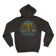 Load image into Gallery viewer, Hanukkah Shirt, Thus Is My Pajamakah Tee, Hanukkah Pajama Jewish - Hoodie - Black
