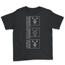 Load image into Gallery viewer, Ski Shirt, New Hampshire Moose Mountain Skiing Snowboard Tee, Winter - Youth Tee - Black
