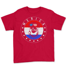 Load image into Gallery viewer, 4th Of July Shirt, Merica Rottweiler Sunglasses Dog Lover - Youth Tee - Red
