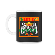Load image into Gallery viewer, Cinco De Mayo Shirt, Let's Fiesta Gaming Controller, May 5th Fiesta - 11oz Mug - Black on White
